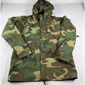 USGI Jacket Mens‎ Medium Green Woodland Camo Parka Goretex Military Cold Weather